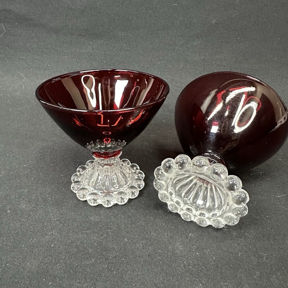 Anchor Hocking Berwick "Boopie" Ruby Red Sherbet/Champagne Glass, Set of 4, VTG - Picture 2 of 8